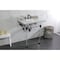 Kingston Brass 30 Carrara Marble Console Sink with Acrylic Legs, Marble WhiteMatte Black LMS30MASQ0 - alternate 5